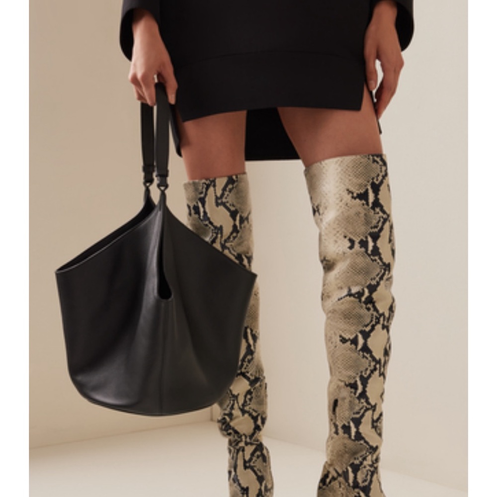 Khaite Medium Lotus Bag, Black Leather NWT